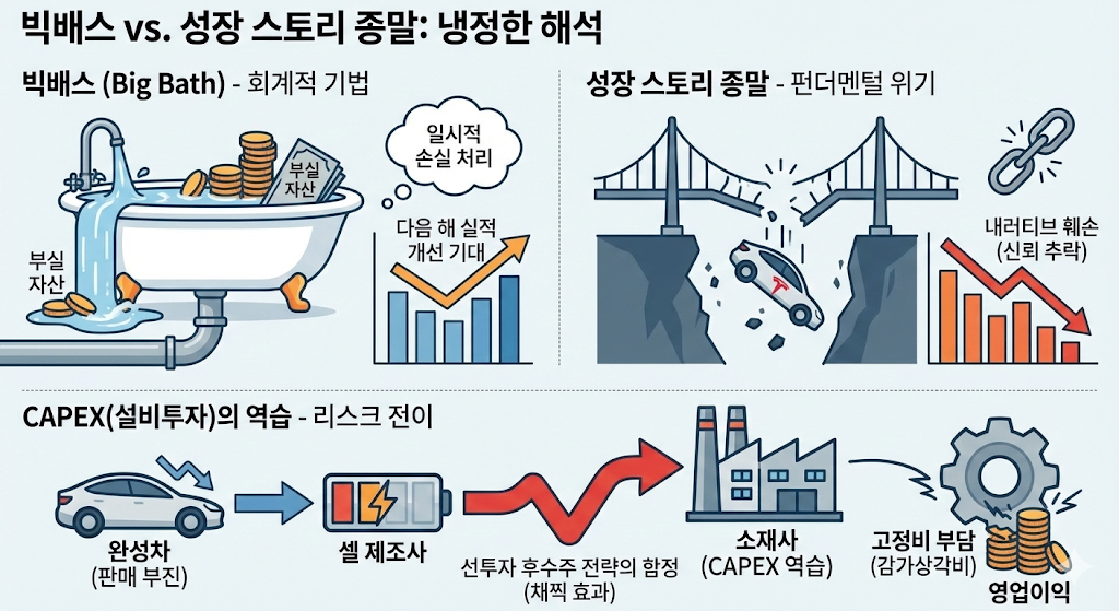 성차 판매 부진이 셀 제조사를 거쳐 소재사에게 채찍 효과로 증폭되는 과정