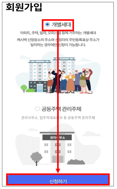 한전-에너지캐시백-홈페이지-신청화면 