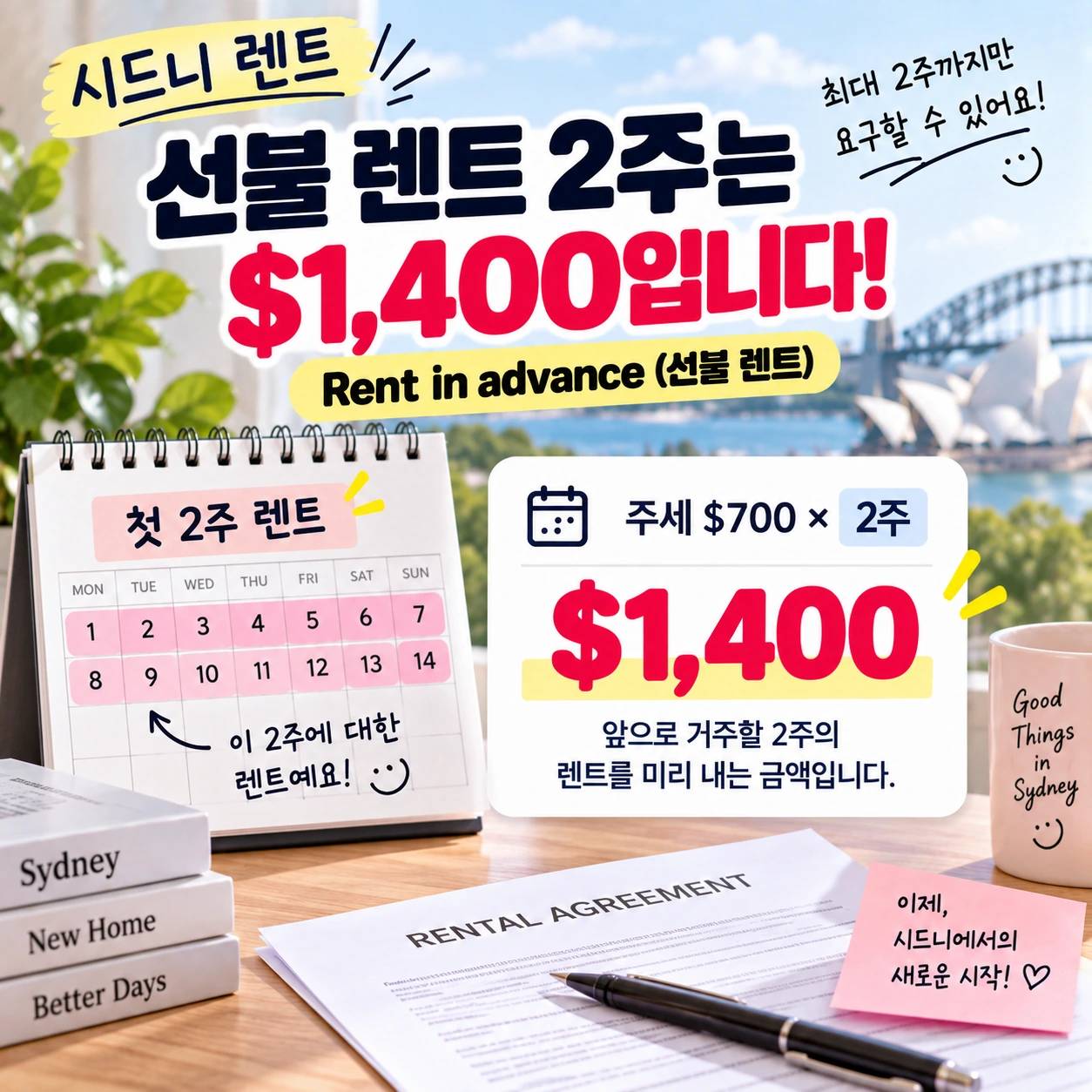 시드니_렌트_3번_선불렌트_1400달러