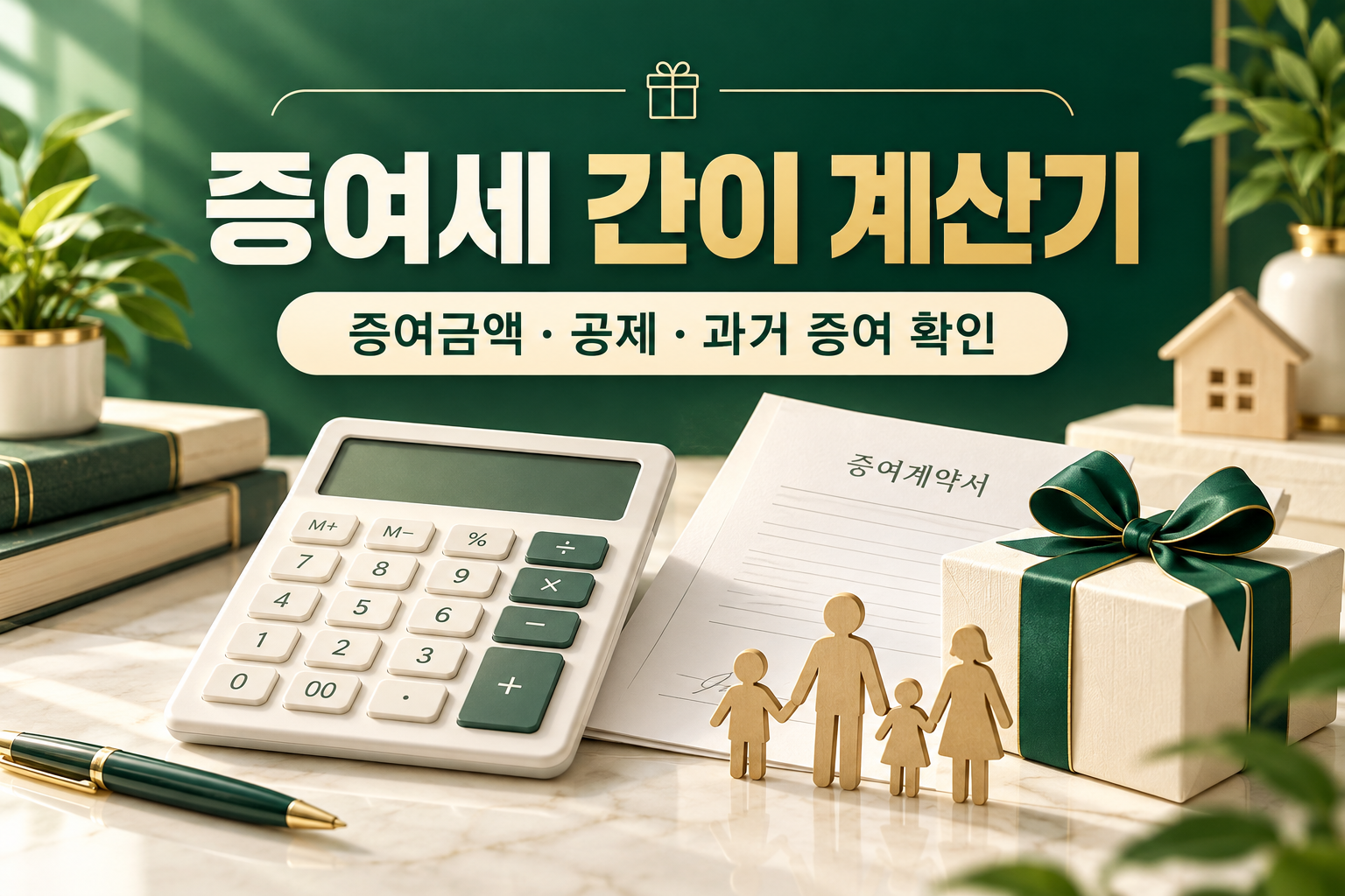 증여세 간이 계산기 - 증여금액·공제·과거 증여 입력하고 예상 세액 비교
