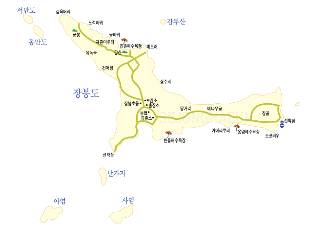 장봉도 지도