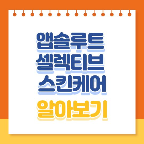 앱소루트 셀렉티브 스킨케어 알아보기