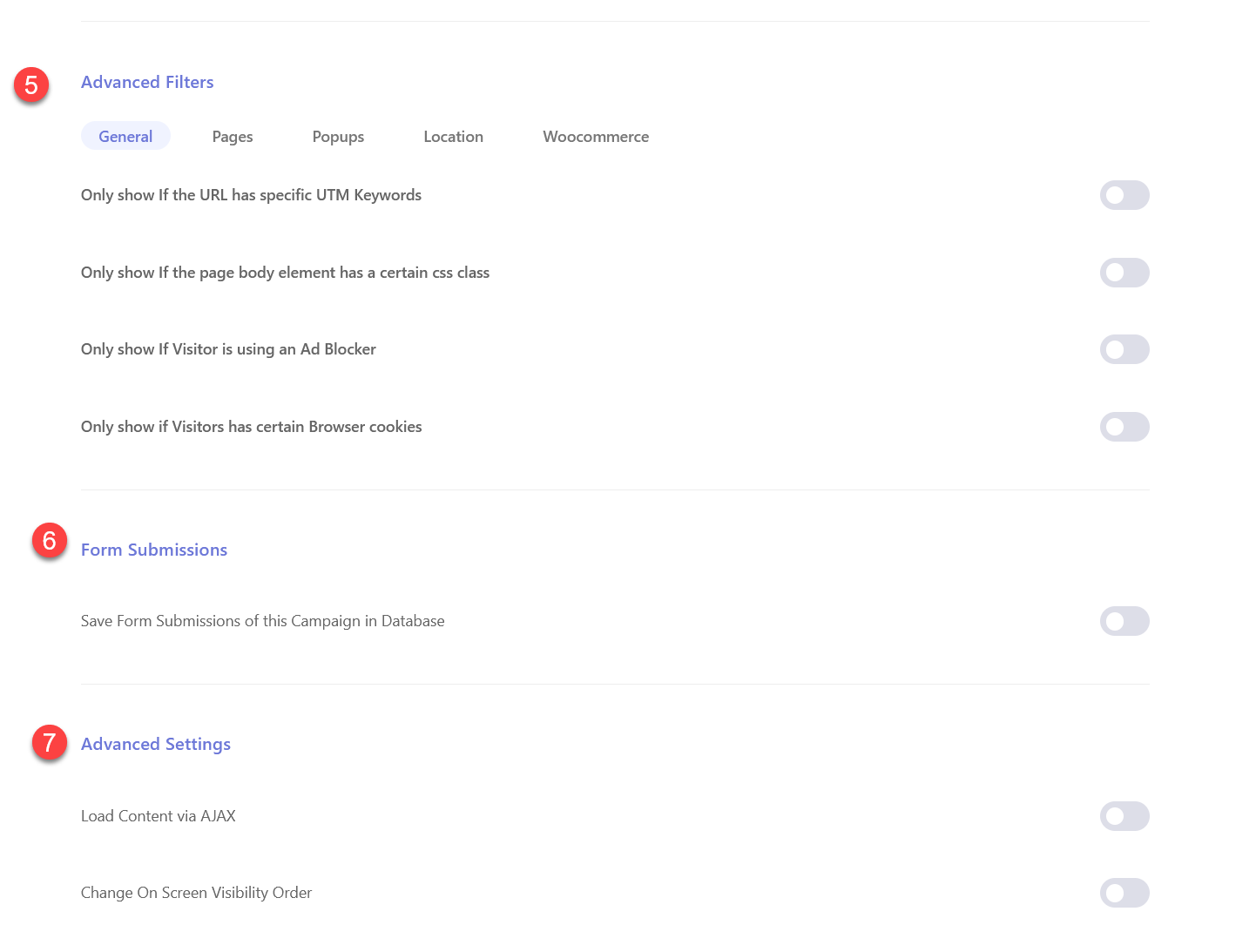 워드프레스 Brave 팝업 플러그인 설정 - 고급 필터, 양식 제출, 고급 설정