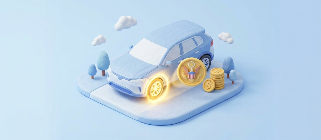 전기차 타이어 보조금을 통해 교체 비용을 지원받는 스마트한 카라이프를 형상화한 3D 렌더링 이미지