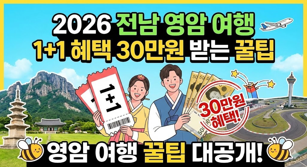 2026 전남 영암 여행 1+1 혜택 30만원 받는 꿀팁