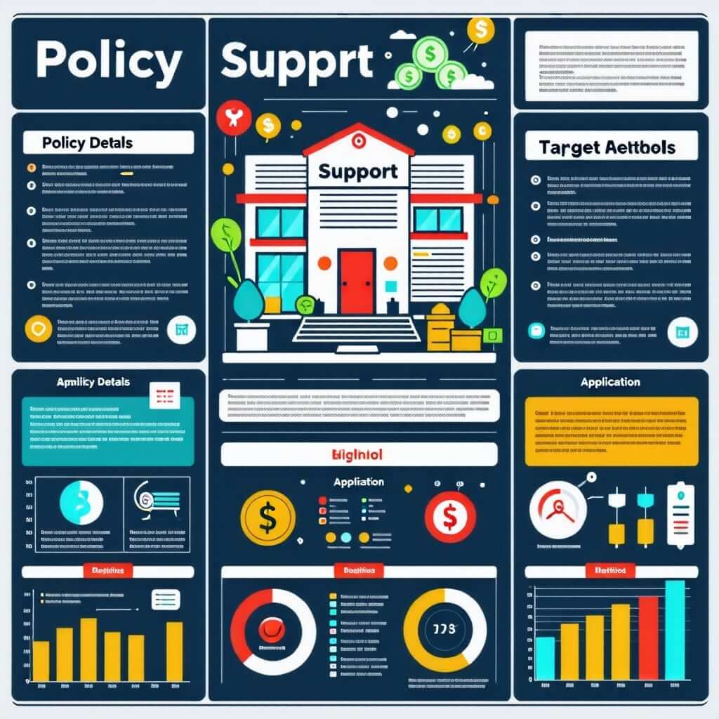 금리 지원 정책의 내용, 지원 대상, 신청 방법 등을 알기 쉽게 정리한 인포그래픽 이미지