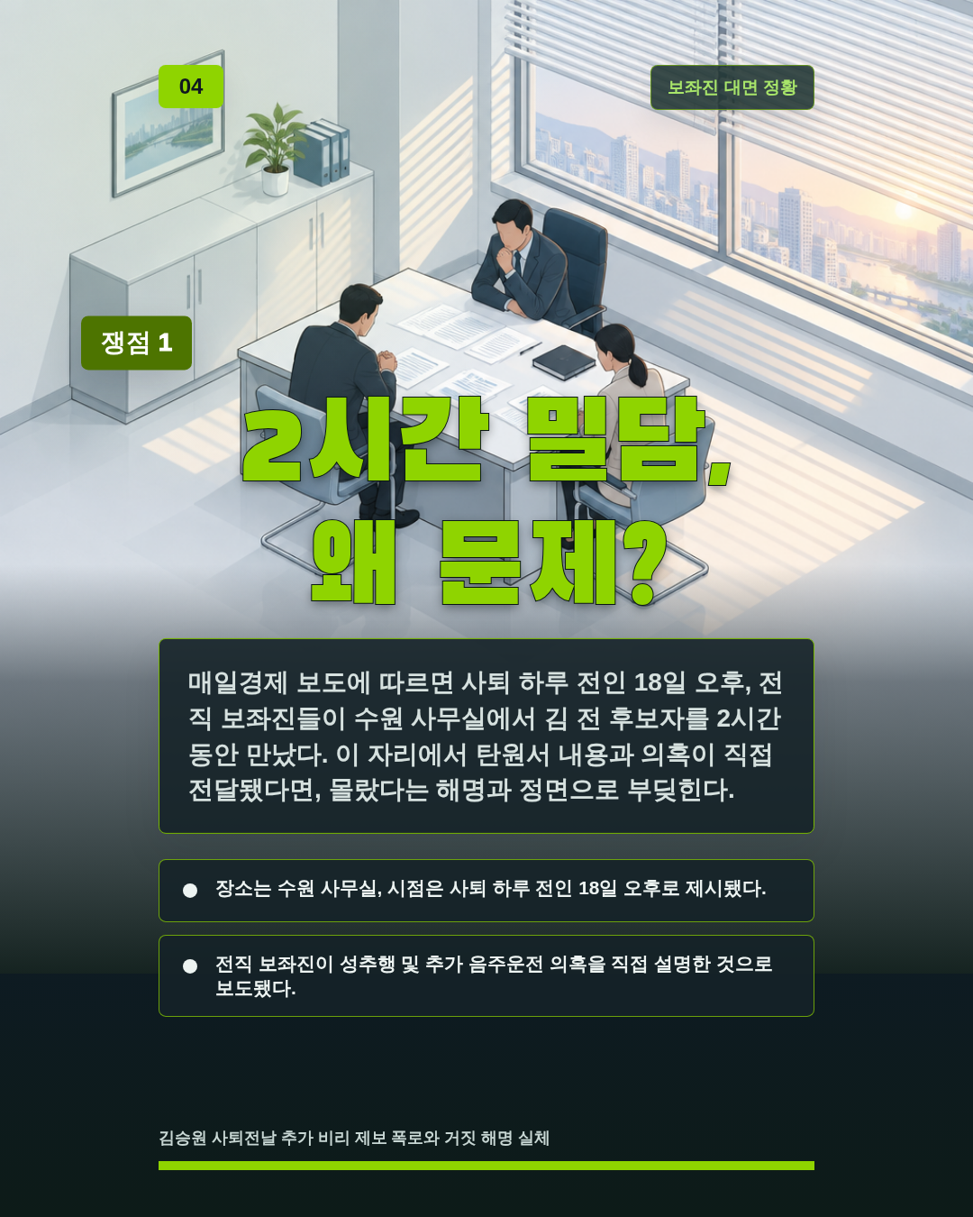 2시간 밀담, 왜 문제?