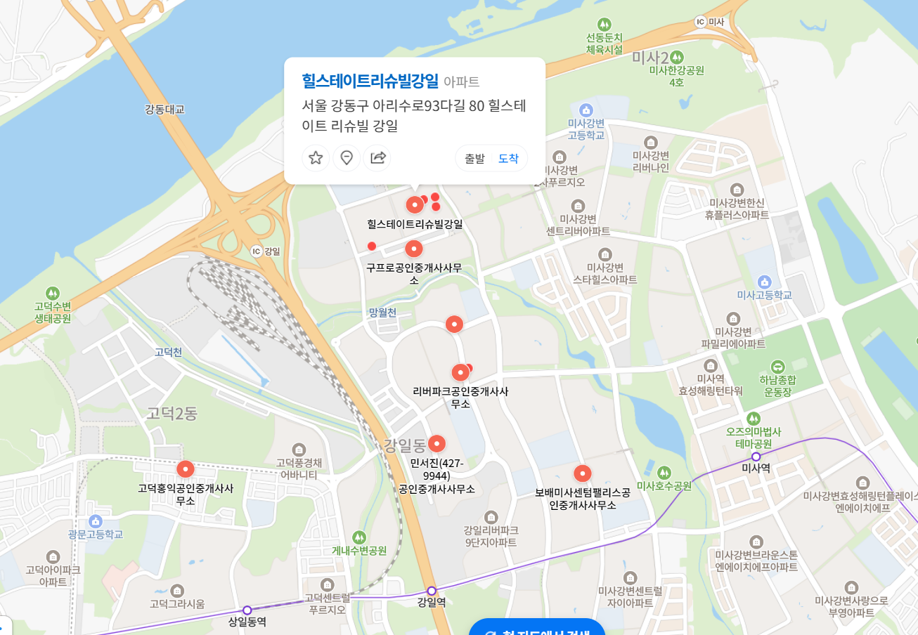 힐스테이트 리슈빌 강일 위치