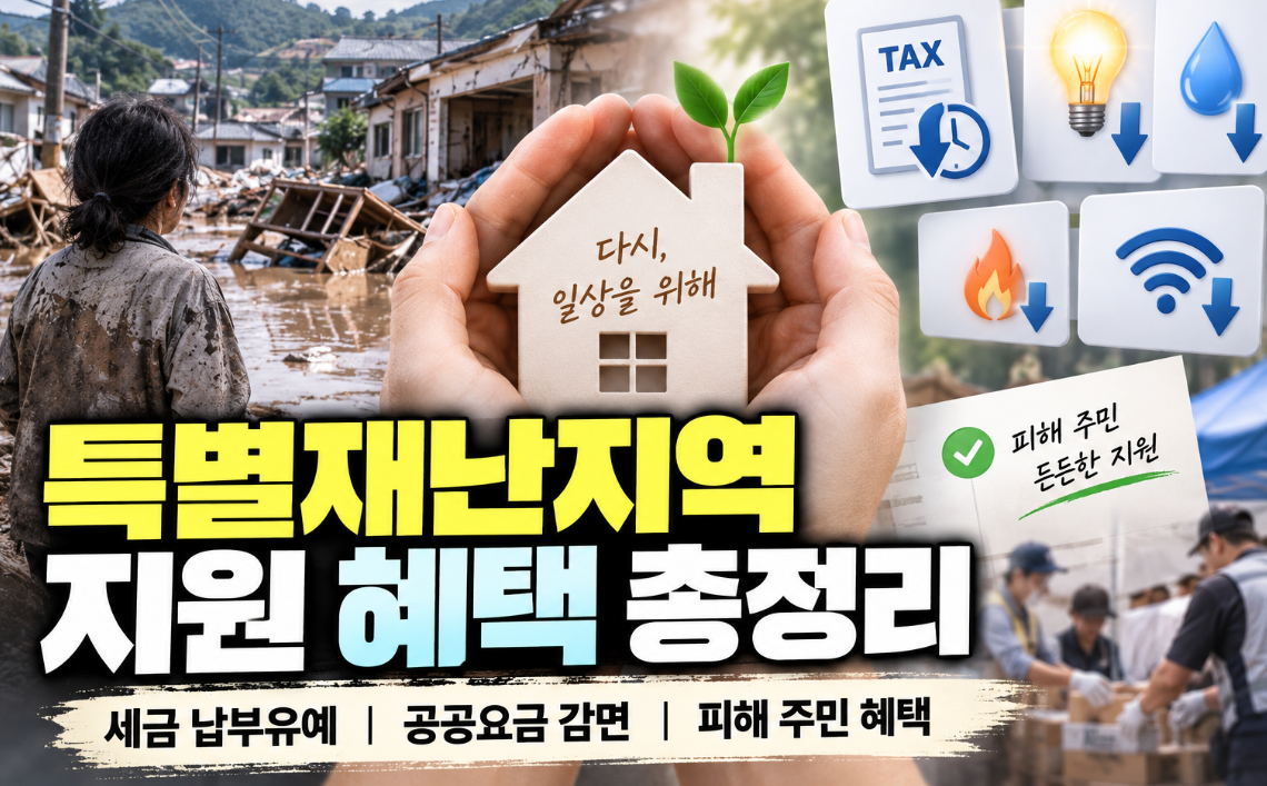특별재난지역 지원금|세금 납부유예·공공요금 감면·피해 주민 혜택 총정리