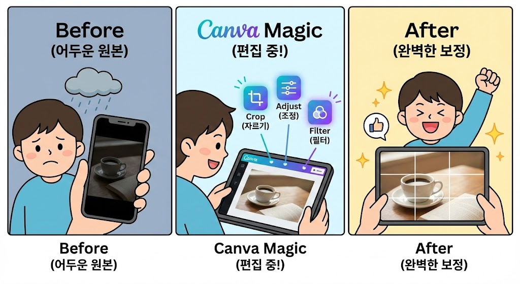 캔바 이미지 편집 기능: 무료 필터와 자르기로 사진 보정하는 완벽 가이드