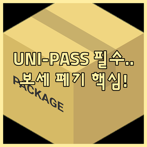 UNI-PASS 전자 신고 경로와 보..