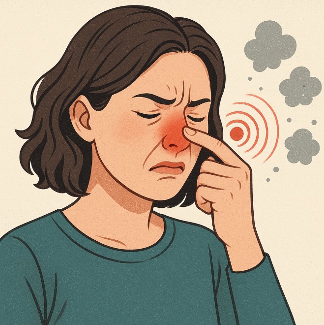 비염에 아파하는 이미지