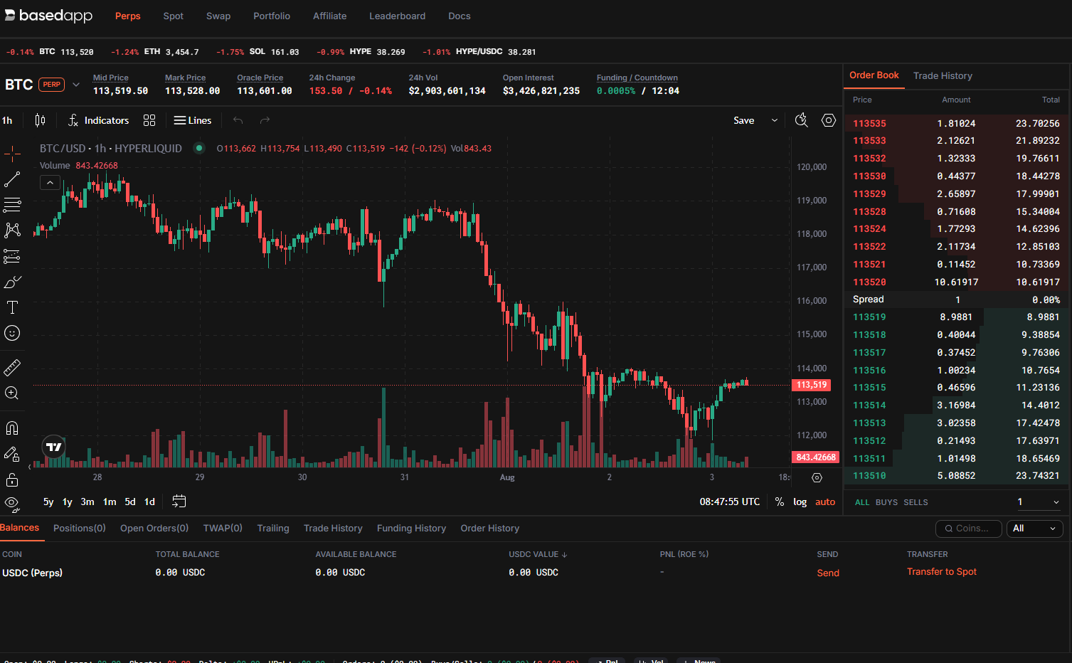 BASEDAPP 현물 거래