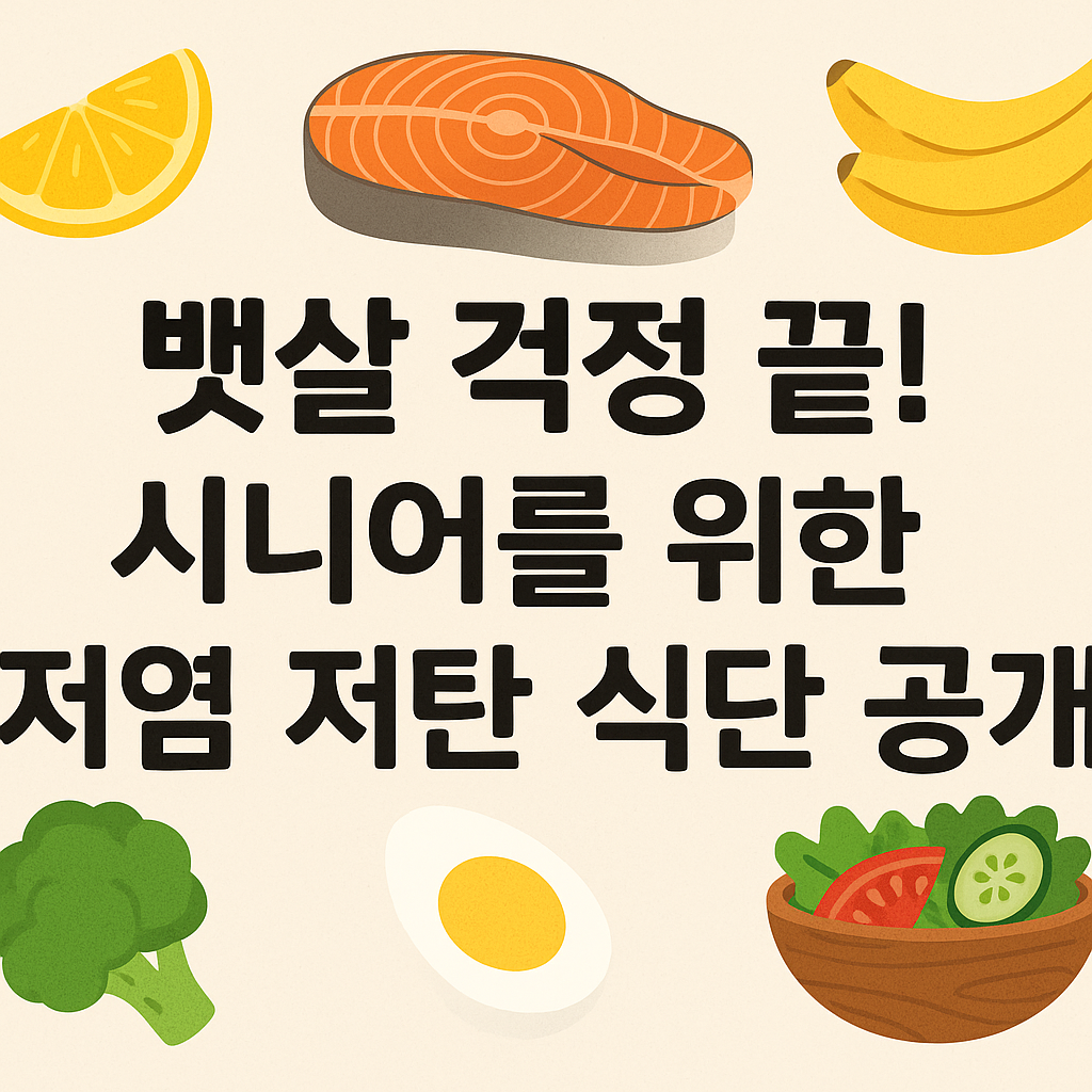 뱃살 걱정 끝! 시니어를 위한 저염 저탄 식단 공개