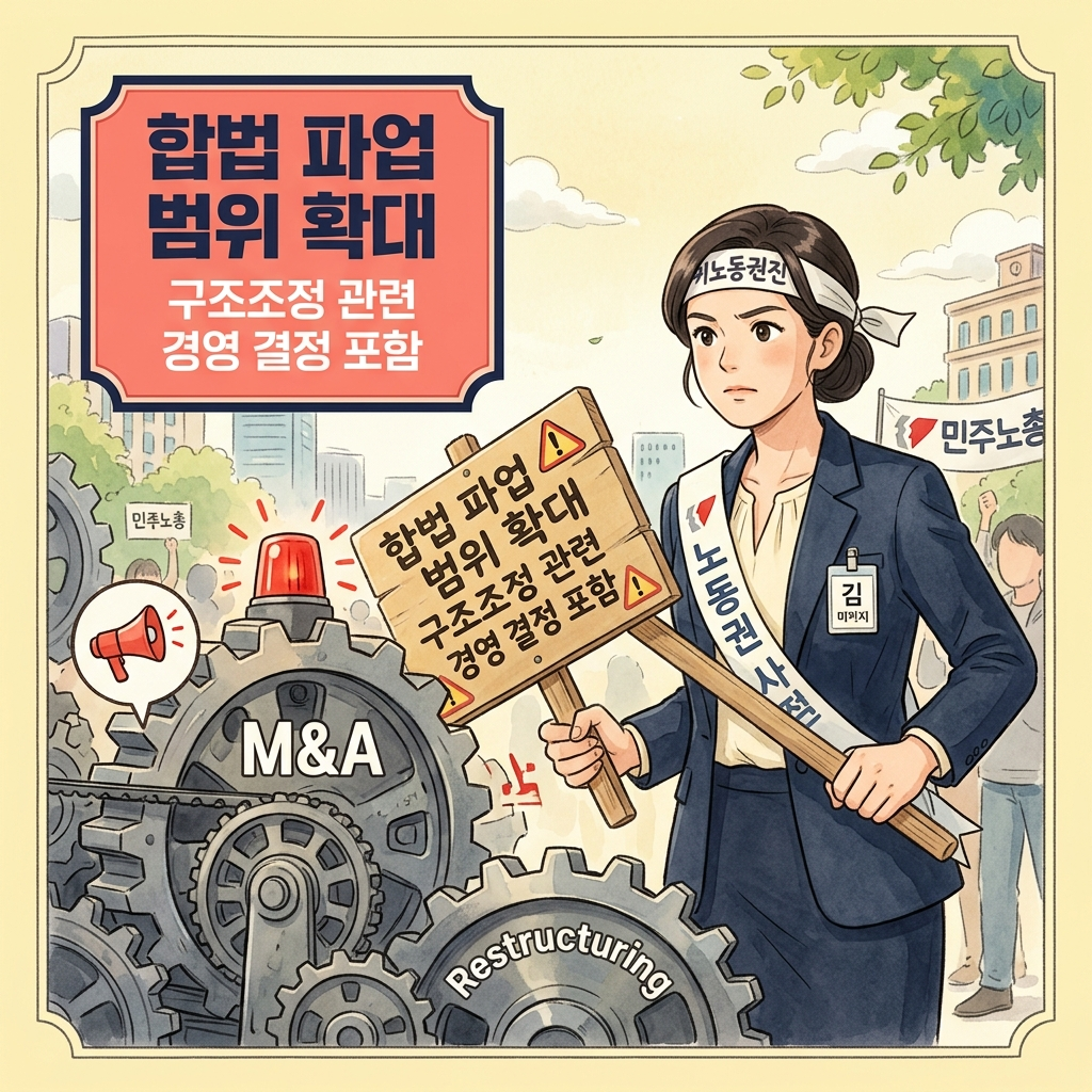 합법 노동쟁의 파업 사유 범위 확장