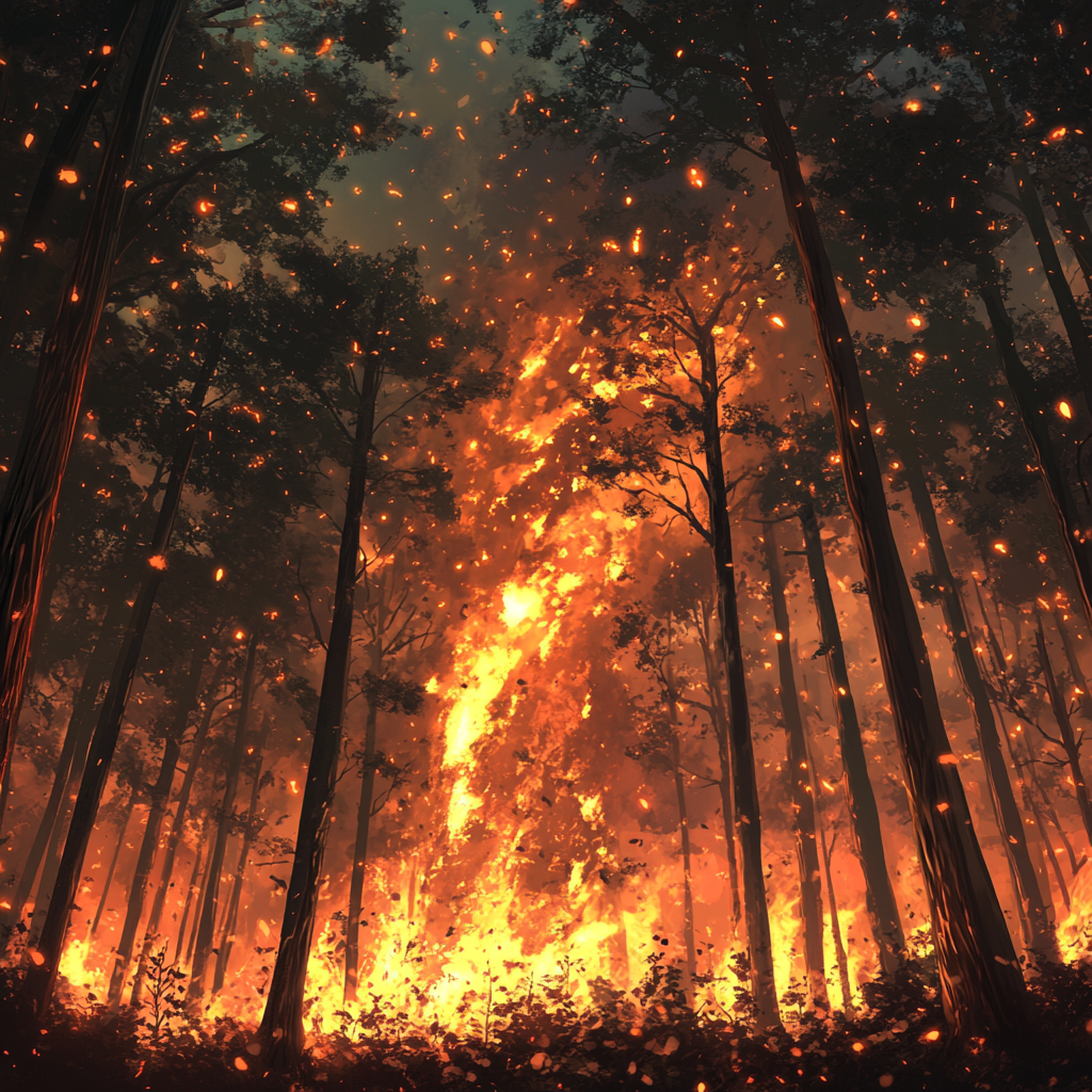 숲에서 불이나는 꿈 해몽