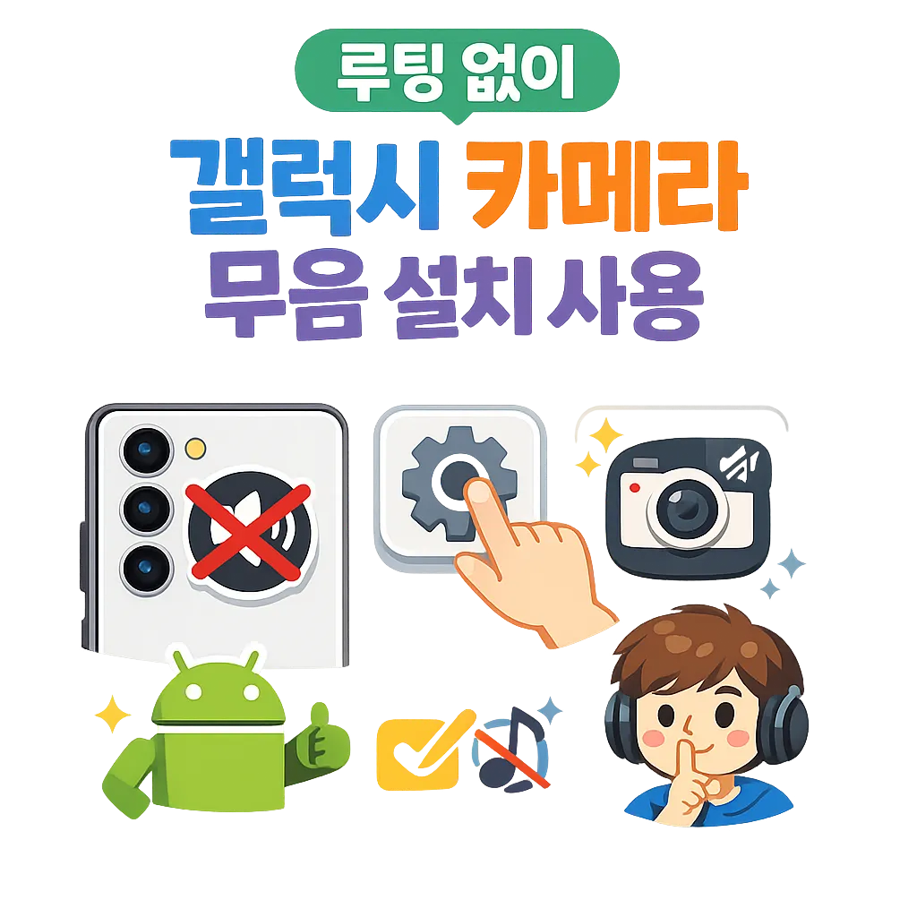 루팅 없이 갤럭시 카메라 셔터음 무음 설정 방법