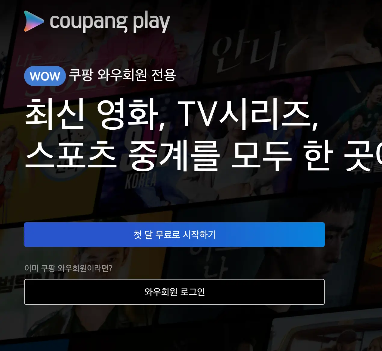 쿠팡플레이 pc버전