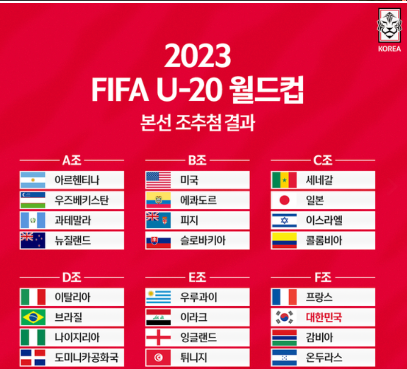U-20월드컵프랑스에승리