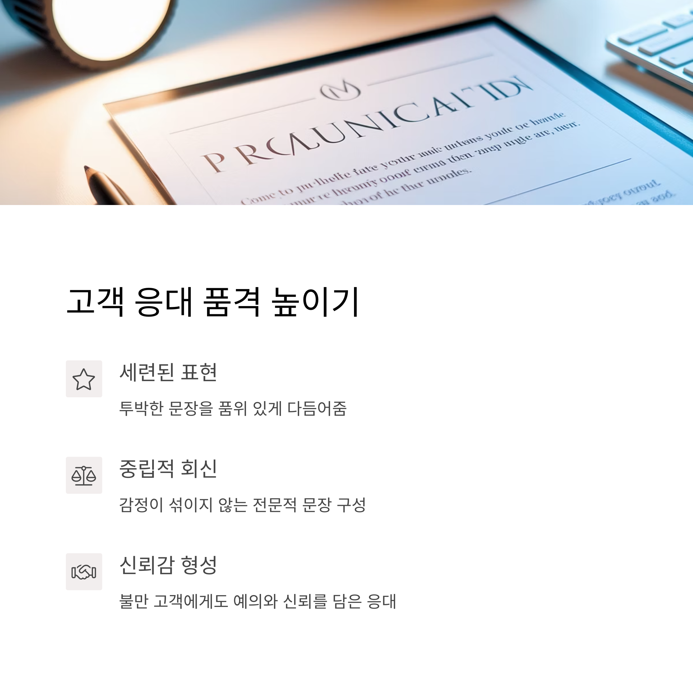 고객 응대 품격 향상 요소