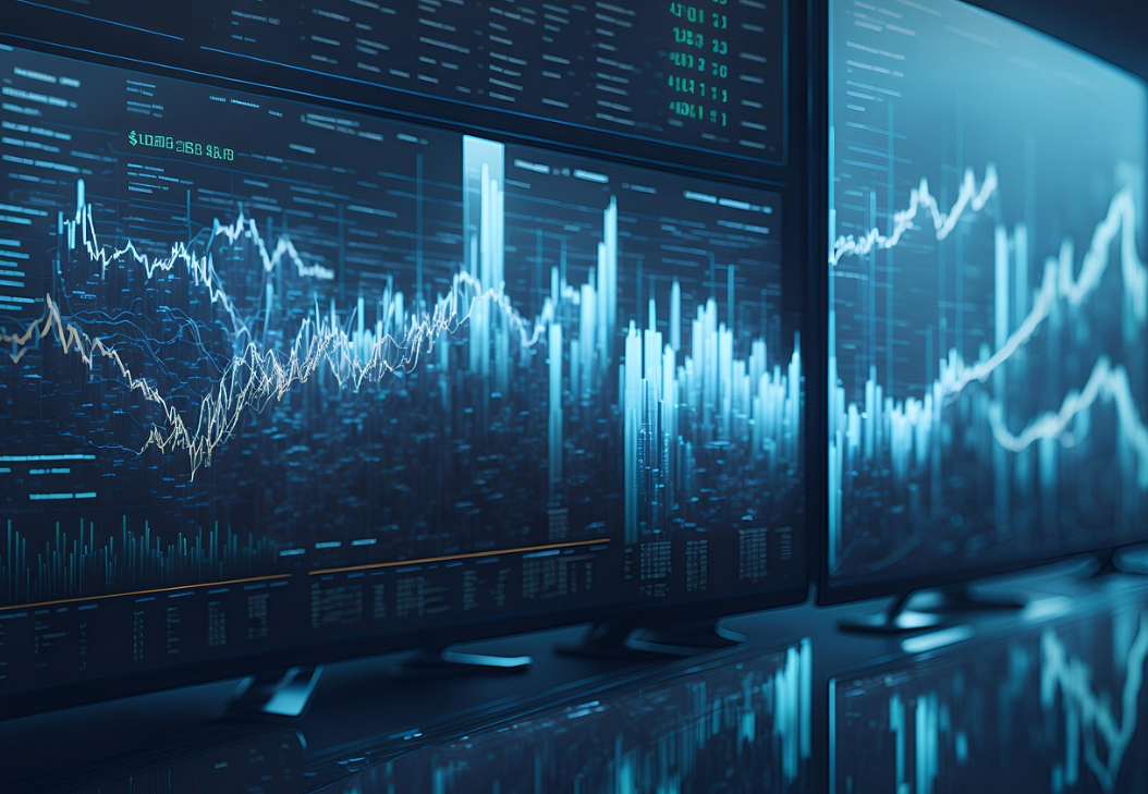 차트가 띄워진 모니터