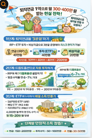 퇴직연금 1억으로 월 400 만드는 현실 전략 (디폴트옵션, ETF, 연금 극대화 완벽가이드)