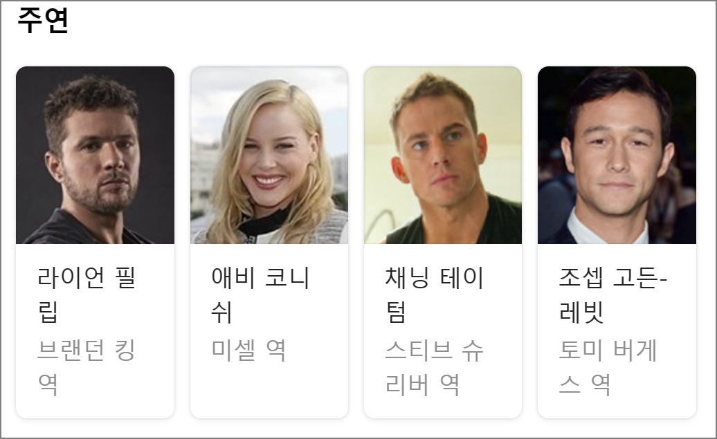 영화 스톱로스의 주연배우들 사진
