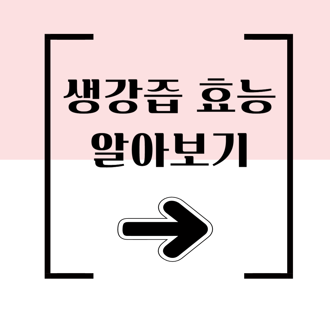 생강즙 효능