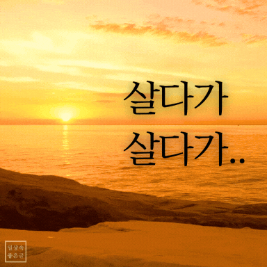 인생 짧은 명언 이미지, 노을 바다 풍경 속 인생을 돌아보는 글