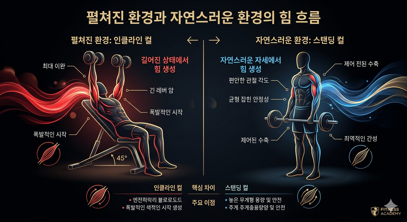 펼쳐진 환경과 자연스러운 환경의 힘 흐름