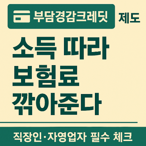 부담경감크레딧이 뭐길래? 직장인&middot;자영업자 꼭 알아야 할 정책혜택!