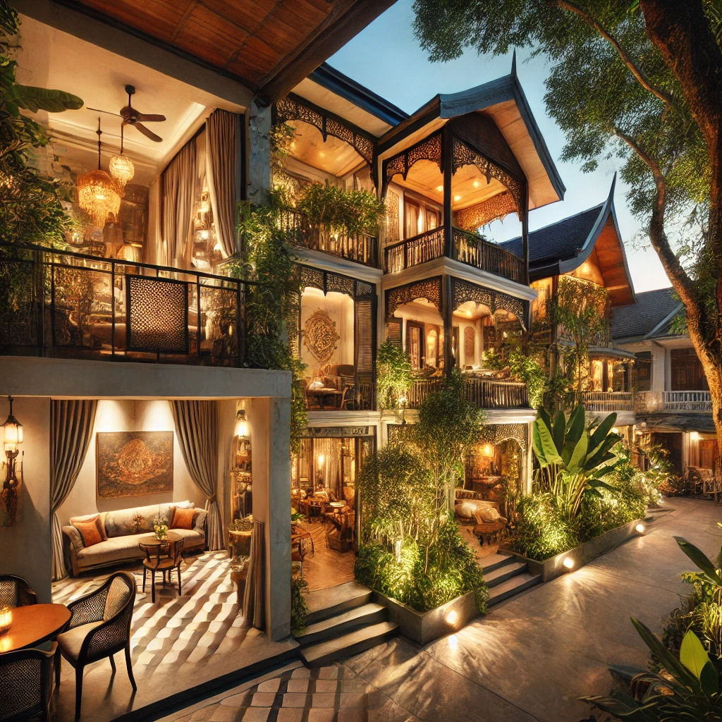 치앙마이의 감성적인 부티크 호텔 외관과 인테리어 모습
