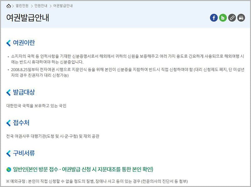 여권 발급 안내