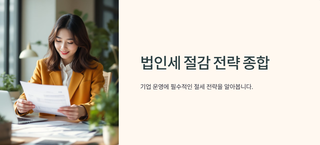 법인세 절감 전략