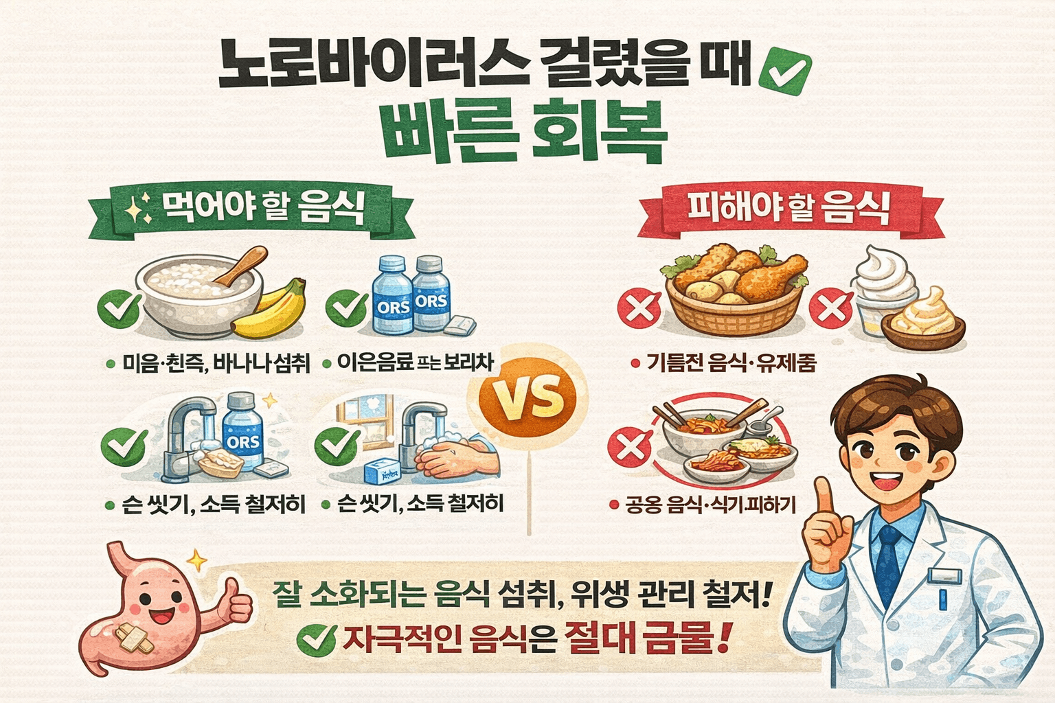 노로바이러스 걸렸을 때 음식 빠른 회복