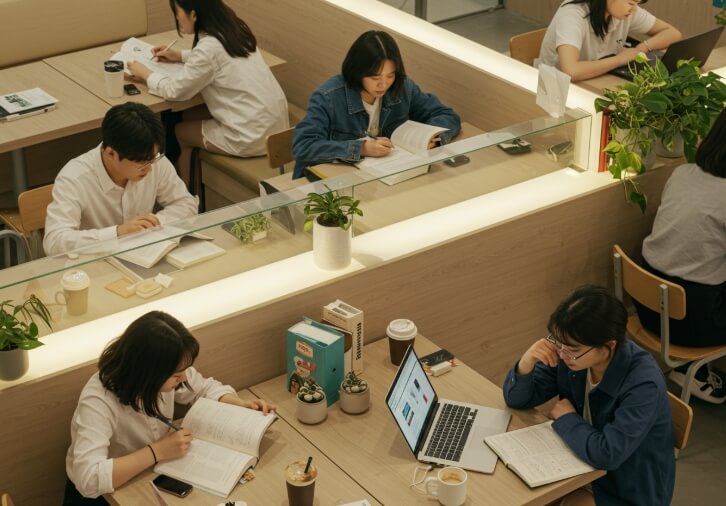 카페 공부하는 사람의 장비 모습