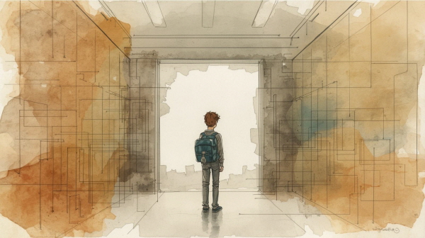 INTJ 청소년은 또렷한 목표와 논리적 사고를 바탕으로 움직입니다. 미래에 대한 설계를 일찍부터 시작하며, 감정보다 시스템과 구조 속에서 스스로를 단련합니다에 관한 그림