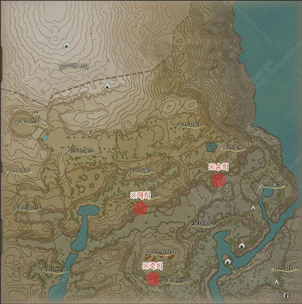 천관산 기슭 야적 세 자매 이미지