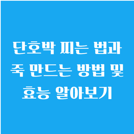단호박 찌는 법과 죽 만드는 방법 및 효능 알아보기