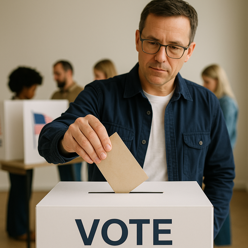 선거하는 모습 이미지