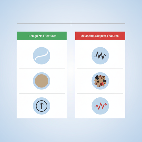 흑색종과 구별해야 할 양성 손톱 병변 특징