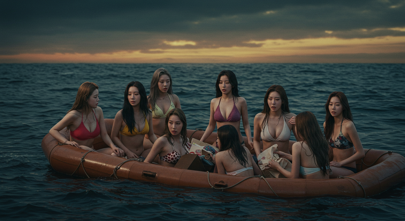 보트 위에서 밤을 맞는 여성들