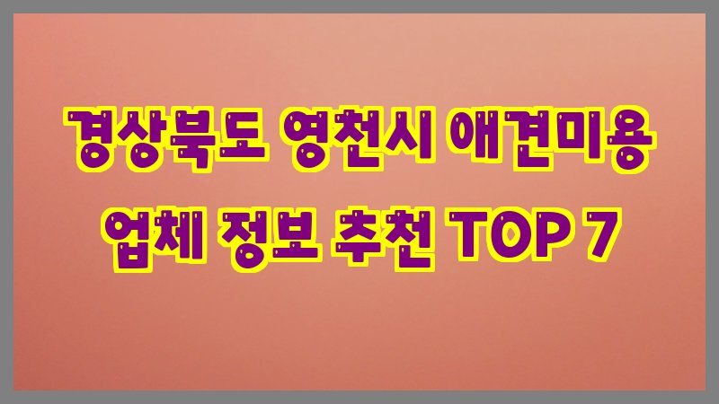 경상북도 영천시 애견미용