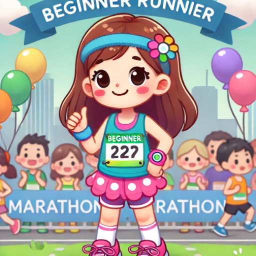 초보 마라톤뛰는 여자 이미지