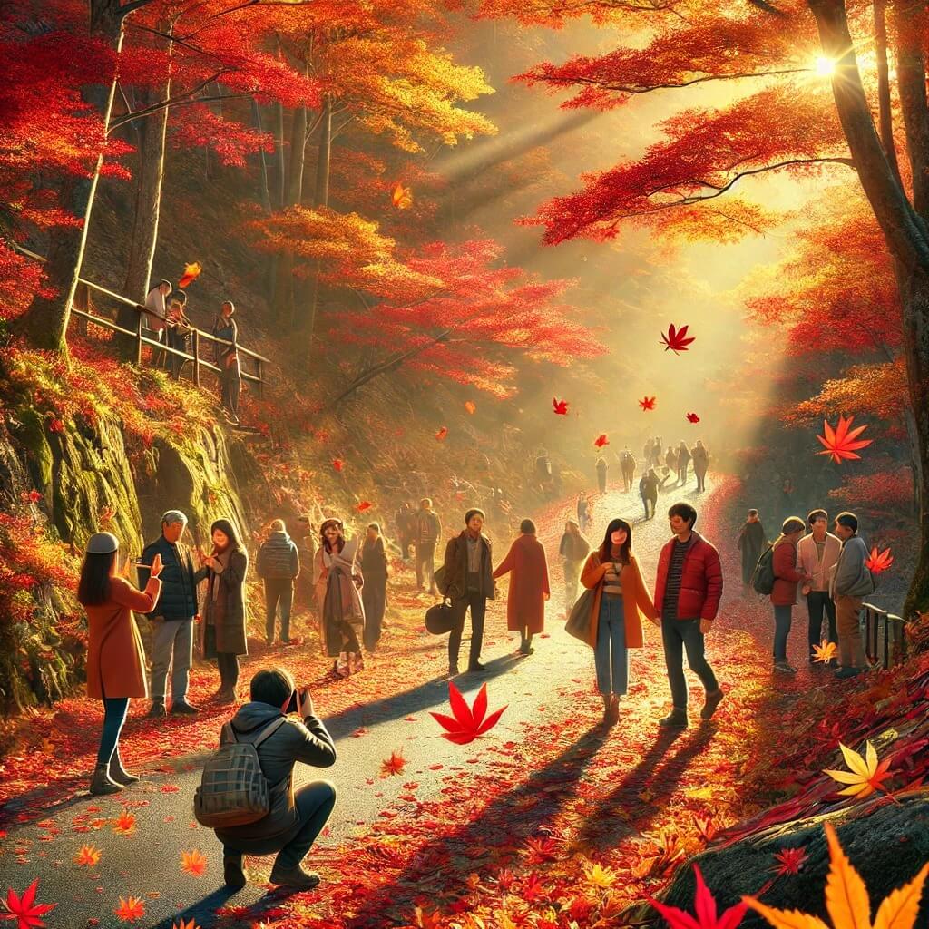 청송군-주왕산-단풍즐기는-사람들