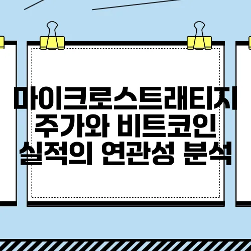 마이크로스트래티지 주가와 비트코인 실적의 연관성 분석