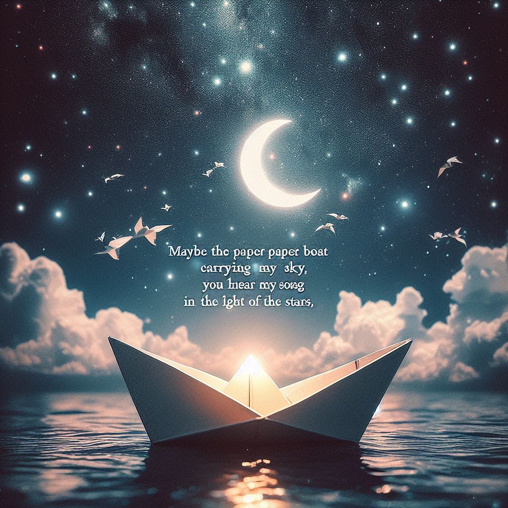 나태주, 시간의쉼표 3월 13일
어쩌면 나의 노래를 실은 종이배
당신의 하늘에서도 보일지 모르니까요
당신의 별빛 속에서도
내 노래 소리 들릴지 모르니까요