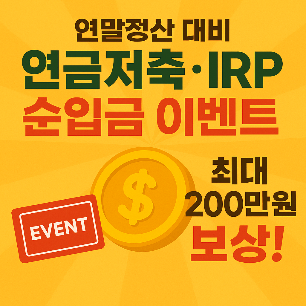 2025 연말정산 절세 꿀팁｜증권사별 연금저축·IRP 이벤트 비교 &amp; 최적 전략 총정리
연금저축, IRP, 연말정산, 절세전략, 증권사이벤트, 순입금이벤트, 타사이전, 세액공제, 짠테크, 2025재테크