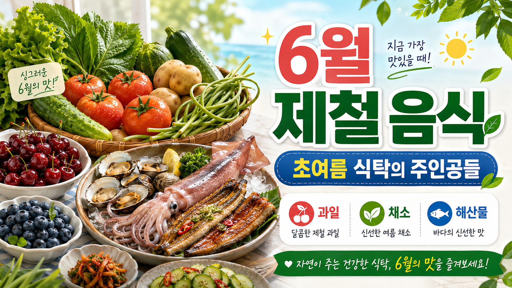 6월 제철 음식 - 초여름 식탁의 주인공들