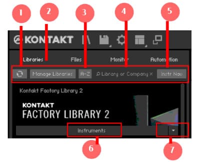 Kontakt_라이버러리 탭